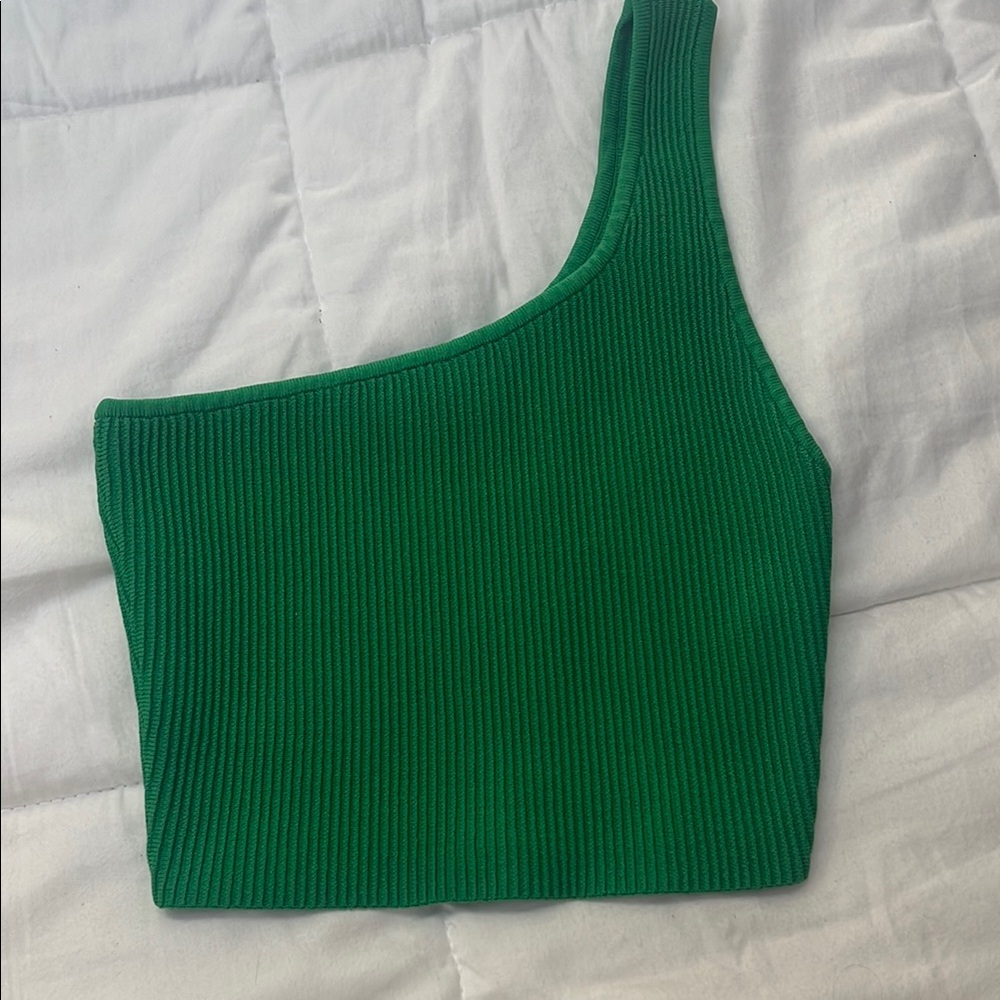 Babaton Vibrant Green Ribbed Top